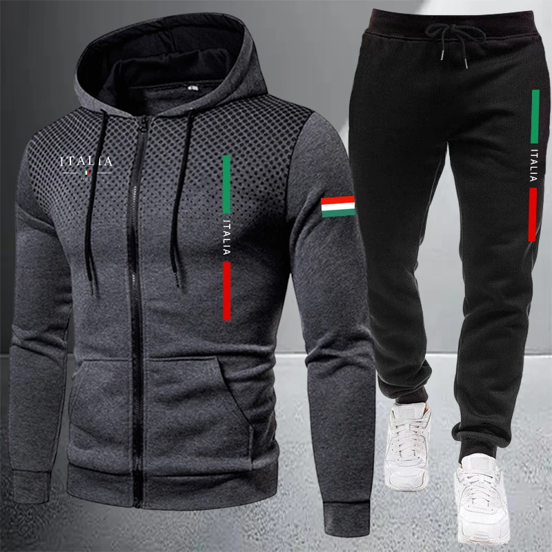 Winter Clothing Clearance - Erkek Eşofman Günlük Fermuarlı Kapüşonlu Sweatshirt