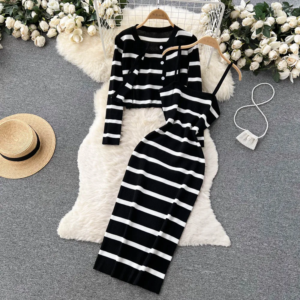 Winter Clothing Ladies - Kore Tatlı Hit Renk Patchwork Çizgili