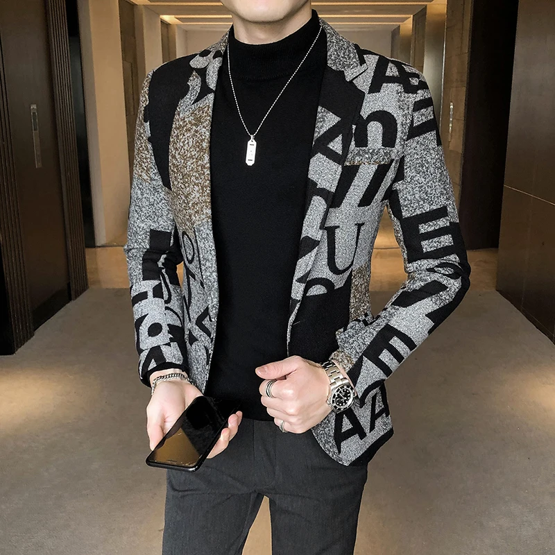 Winter Clothing Patterns - Retro Yün Blazer Sonbahar/kış 2024 Erkekler
