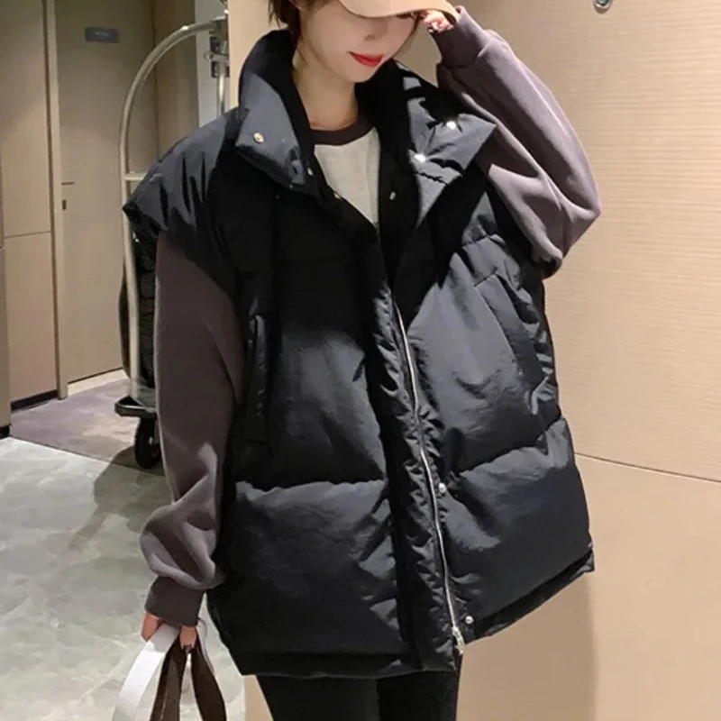 Winter Clothing Work - Düz Renk Fermuarlı Kadın Yelekleri Oldukça