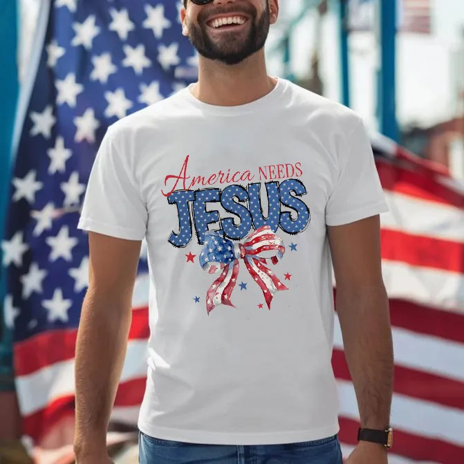 Winter Clothing Needs - Amerika İsa'yı İhtiyacına Duyar Hıristiyan T-Shirt