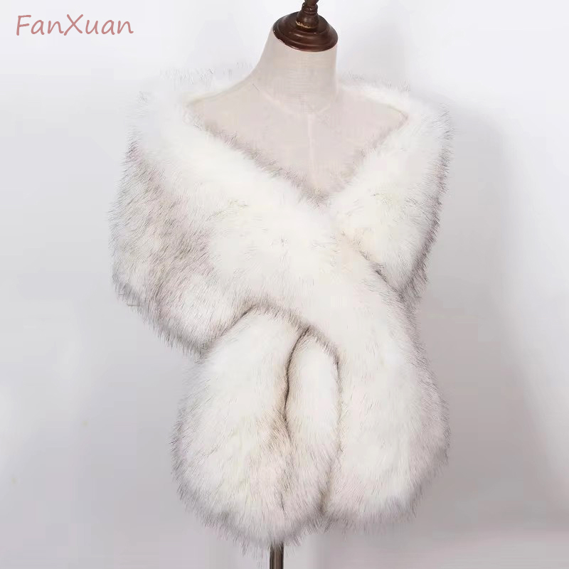 Winter Clothing Ladies - Sahte Tilki Kürk Kadın Sarar Uzun