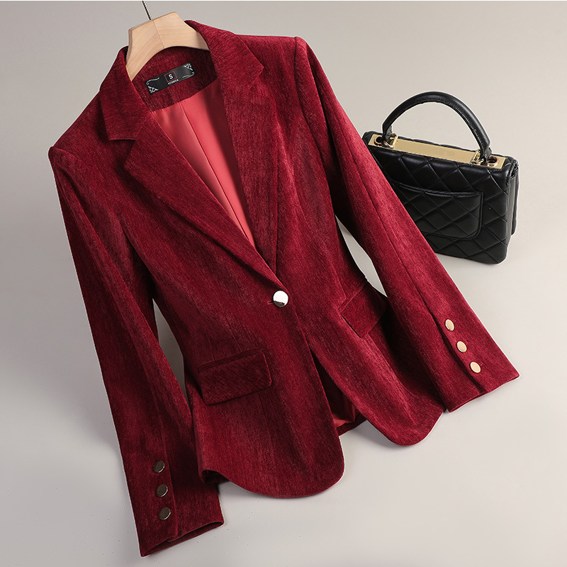 Sarı Altın Kadife Blazer Kadın - Winter Clothing Work incelemesi ve fiyatı